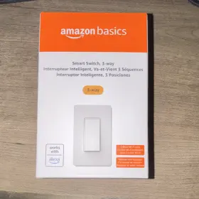 Amazon Basics B095x8yd3q 3-way Wi-fi Smart Wall Switch Alexa App-controlled White