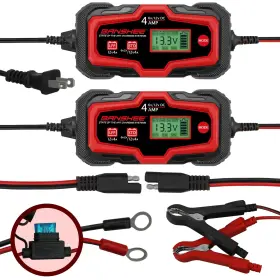 Banshee 840417407067 2 Pack 4-amp Smart Battery Charger Maintainer Reconditioner 12v Su