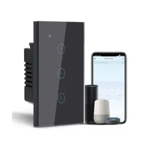 Sx-ds-121-3bfba Bseed Smart Light Switch 3 Gang Wifi Alexa With Remote App Cont