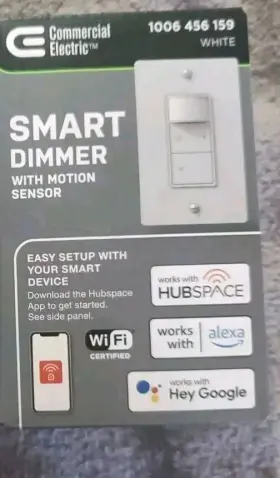 1006456159 Commercial Electric New Smart Dimmer Switch