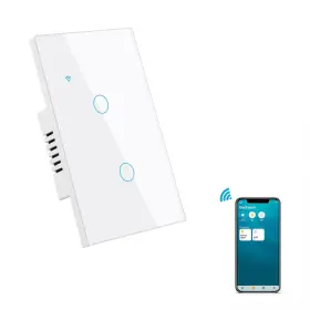 Doit-2gang Dohome Homekit Wifi Smart Wall Touch Switch Light Glass Panel Wireless 2 Gang