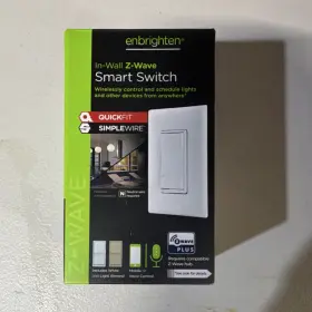46199 Enbrighten In-wall Z-wave Smart Switch Voice Control White Almond