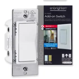 59339 Enbrighten 47863 In-wall Add-on Paddle Switch White And Light Almond 1 Pack