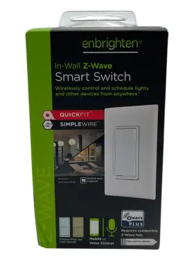 58438 Enbrighten Z-wave Dimmer Switch 700 Series White/almond