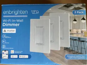 86706 Enbrighten Wifi Smart Dimmer Switch 3 Pack White Alexa Matter New Kit