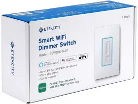 300w Etekcity 680358350943 Smart Wifi Light Dimmer Switch White Capacity 4-pack