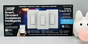 Feit Electric 017801722819 New 3 Pack Smart Wi-fi Dimmer White Works With Alexa Google Sealed
