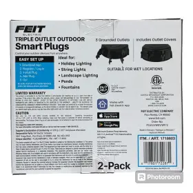 Feit Electric 017801722871 2-pack Of Triple Outlet Outdoor Smart Plugs Alexa And Google Compatible #3