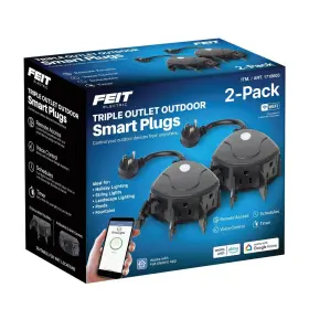 Feit Electric 017801722871 2-pack Of Triple Outlet Outdoor Smart Plugs Alexa And Google Compatible