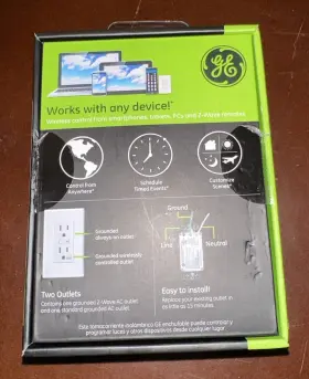 Zw1001 Ge 12721 In-wall Smart Duplex Outlet Z-wave White Brand #3