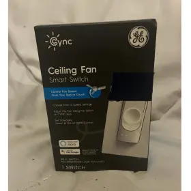 Cswfsblwf1 Ge Cswfsblwf1/st-1p Cync Ceiling Fan Smart Switch Wi-fi App Control Alexa/google White 1-pack