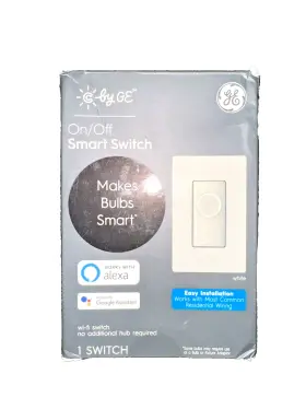 Cswonblbwf1nn Ge C By 4-wire On/off Button Smart Switch W Bluetooth And Wi-fi Cswonblbwf1nn/stip