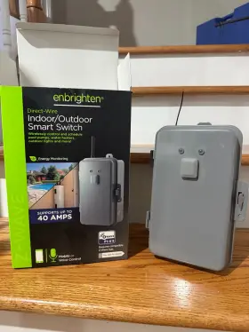 Zw4007 Ge Jasco Enbrighte Z-wave 40-amp Direct Wire Indoor / Outdoor Smart Switch