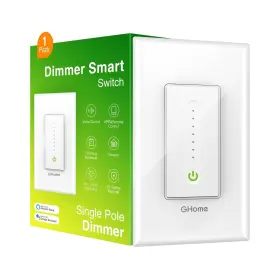 Kg2-1 Ghome Smart Dimmer Switch Works With Alexa Google Home Single Pole 2.4ghz Wi