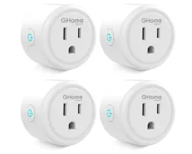 Wp3-4 Ghome 4pc Pack Wifi Smart Plug Socket Outlet App Control Works With Alexa And Google 2.4