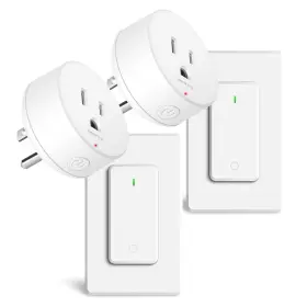M-ks-2sw1-ak2-2r05-433-set Greencycle Wireless Wall Switch Remote Control Outlet Greencyle 2 Set Out