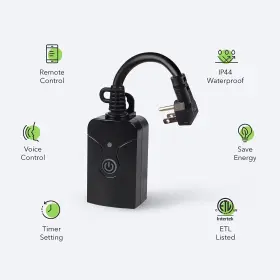 151t-1p Hbn Outdoor Smart Wifi Plug Outlet Heavy Duty Wi-fi Timer With One Grounded #2