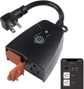 154t-1p Hbn Outdoor Smart Wifi Plug Heavy Duty Wi-fi Timer With Two Grounded Outlet