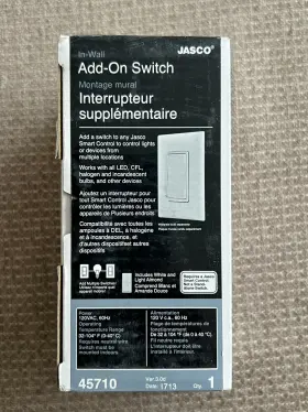 Zw2004 Jasco 45710 Niob Z-wave Interchangeable Paddle In-wall Add-on Switch #3