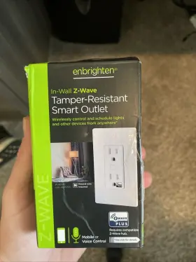 55256 Jasco Products Company Enbrighten Z-wave Plus In-wall Tamper-resistant Smart Outlet White Gen5