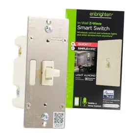14293 Jasco Products Company Llc Almond Z-wave Plus Smart Light Switch With Quickfit And Simplewire 3-way