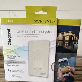 Wwrl10laccv2 Legrand Radiant Smart Switch Light Almond Wi-fi Alexa Google