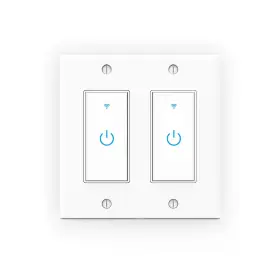 433085316 Lesim Wifi Light Smart Switch 2 Gang Touch Wall - Compatible With Alexa Google Assi