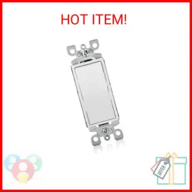 104-05611-2ws Leviton 784497958210 Decora Single Pole Illuminated Switch With Ground White