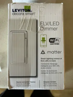 D2elv Leviton Decora Smart Matter Wi-fi Dimmer Switch White App-controlled