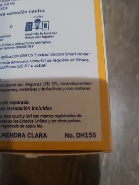 Dh15s-1bz Leviton Dh15s 15a Decora Smart Switch With Homekit Tech 3-way White/almond #3