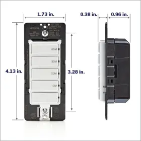 Dt160-1lw Leviton Manufacturing Decora In-wall 60-min Countdown Timer Switch 15a Hp/9.8a Fan/motor #3