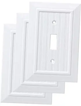 W35265v-pw-c Liberty Hardware Manufacturing Corporation Classic Beadboard Single Wall 3 Pack Plate Switch