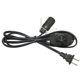 Lightingsky Dx-009-6bl 6 Feet Salt Lamp Cord With Dimmer Switch And E12 Socket 18 Awg 1 Pack Black