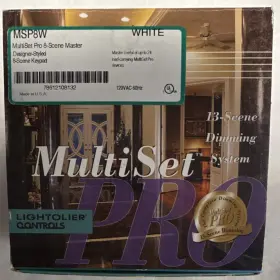 8-scene Lightolier Controls Msp8w Multiset Pro Keypad Switch White 120vac