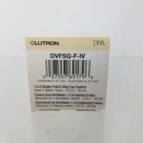 Lutron 027557691796 Diva Dvfsq-f-iv 1.5 A Single Pole 3 Way Fan Control Quiet Speed Ivory #3