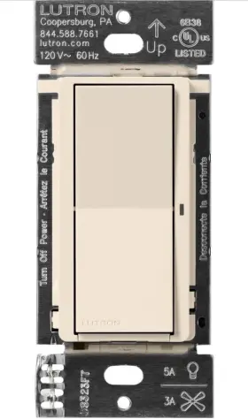Dvrf-5ns-la Lutron Caseta Claro Smart Switch Light Almond