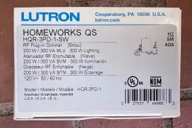 Hqr-3pd-1-sw Lutron Homeworks Hqr-3pd-1- Plug-in Lamp Dimmer