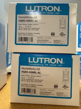 Hqrd-w5brl-al Lutron Hqrd-w5brl-la Homeworks Qs Almond 5 Button Raise Lower Switch