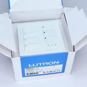 Hqwt-s-p4rw-cwh Lutron Homeworks Qs Wired Keypad Palladiom With Plate - Glass