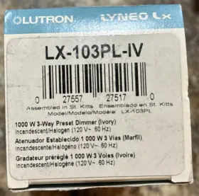Lx-103pl-iv Lutron Lyneo Lx 103pl-iv 1000 Watt 3-way Preset Dimmer Ivory #2
