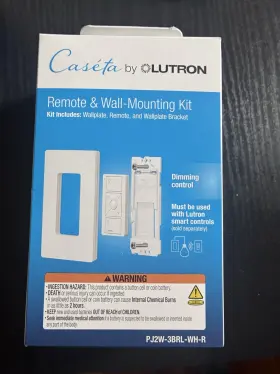 Pj2w-3brl-wh-r Lutron Cas Ta Remote And Wall-mounting Kit Wireless Dimmer White