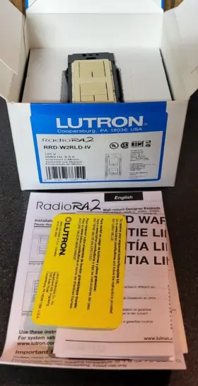 Rrd-w2rld-iv Lutron Radio Ra2 Radiora Ra 4 Button Keypad - Ivory Free Shipping #2