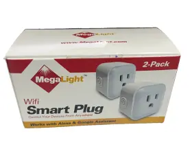 Wg-0001s Megalight Smart Plug Wifi Outlet Works With Alexa Google Assistant 2/pk