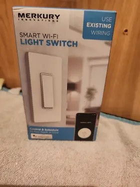 Merkury 844702079656 Innovations Smart Wi-fi Light Switch - Control By App Touch And Voice