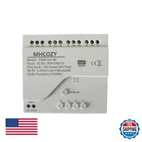 Mhcozy B09m2wqd1w 4 Channel Usb 5v Ac 85-250v Smart Wifi Wireless Dry Contact Relay Switch