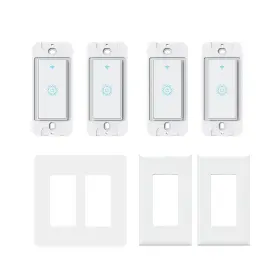 Switch4 Milfra 717261145462 Smart Pack Double Light Switch In-wall Wifi ... Fast Ship
