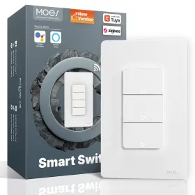 Zs-b-us3-n-wh-ms Moes 2nd Generation Zigbee Smart Switches 3 Gang No Neutral Wire Require Mo