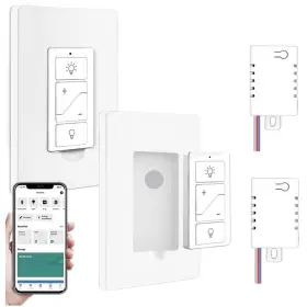 Nexete Jf001 Smart Wireless Light Switch Dimmer And Receiver Kit No Wiring Wi