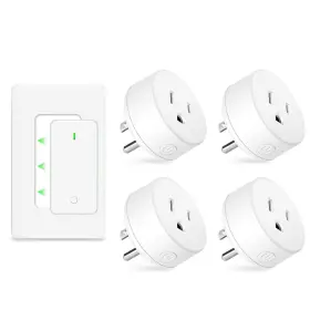 Nl-ama-ks-sw1-ak2-4r05 Nineleaf 4 Plug-in Light Switches With 1 Remote Wireless Control Ligh