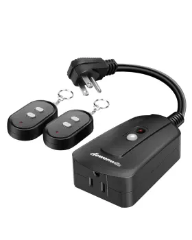 Shors21b Nobrand Remote Control Outlet With 2 Remotes Weatherproof 15a 100ft Ul Listed